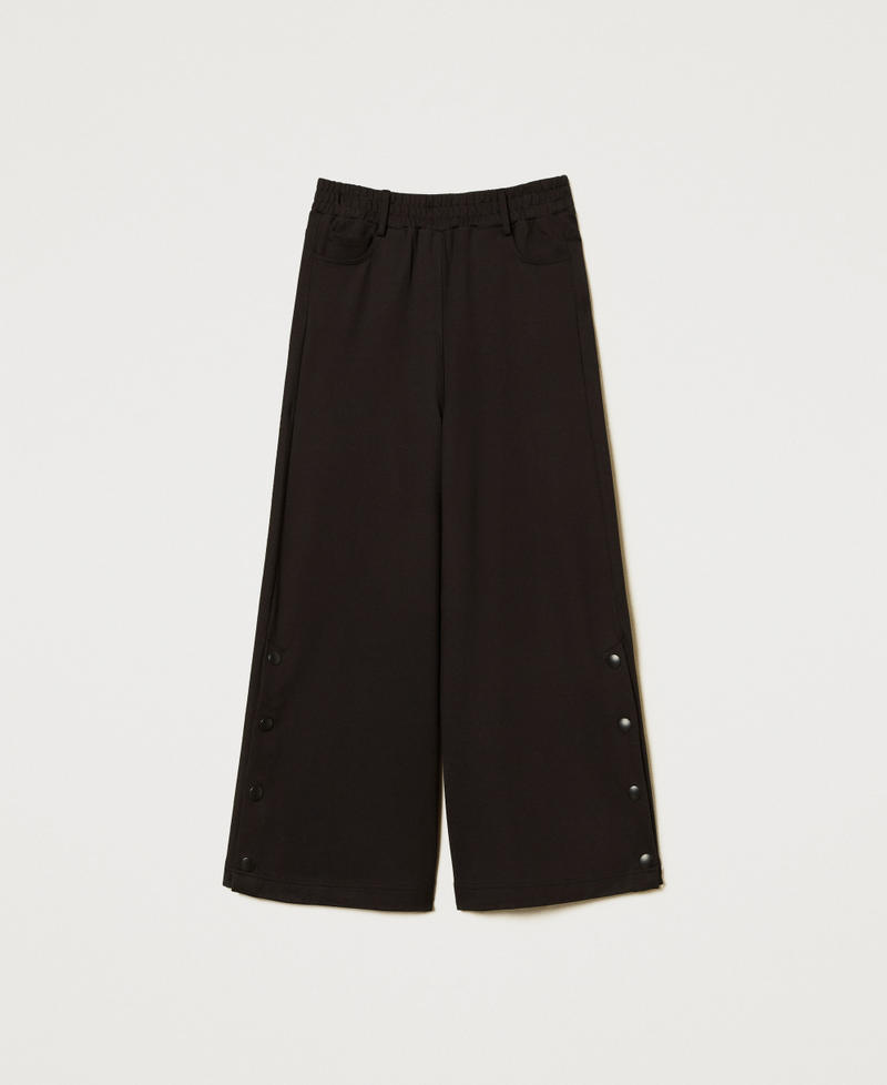 Pantaloni cropped con spacchi Nero Donna 251LL2RDD_00006_S0