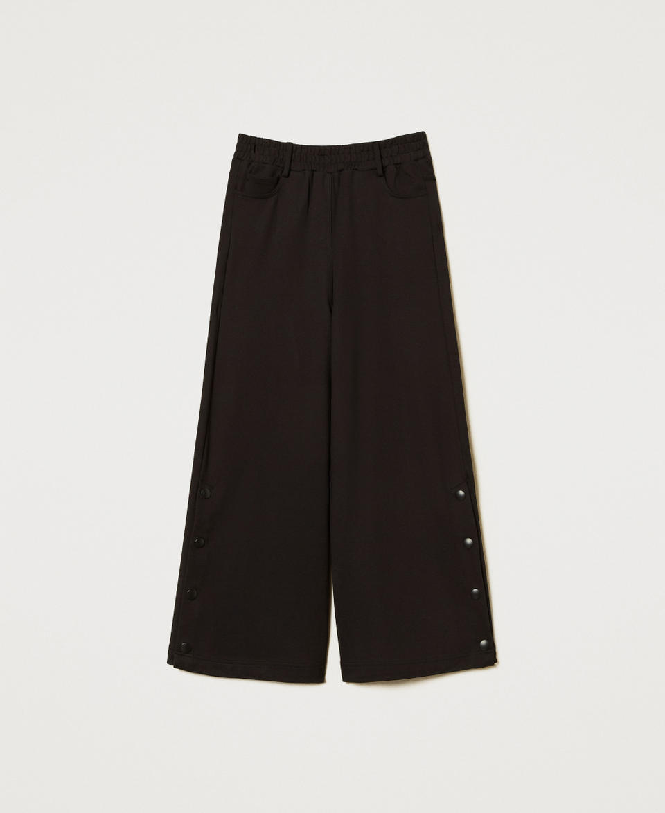 Cropped trousers with slits Black Woman 251LL2RDD_00006_S0
