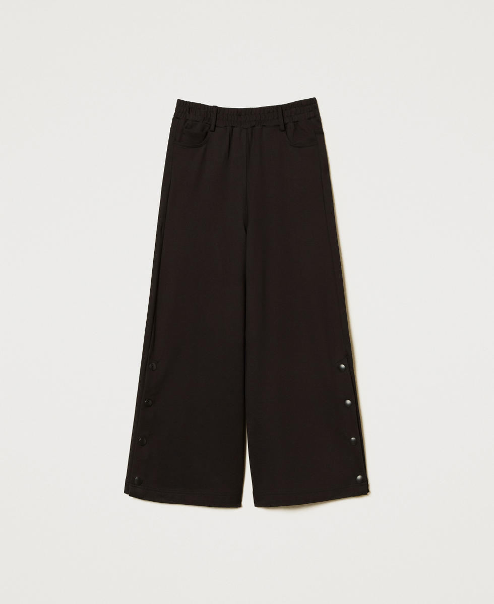 Cropped-Hose mit Schlitzen Schwarz Frau 251LL2RDD_00006_S0