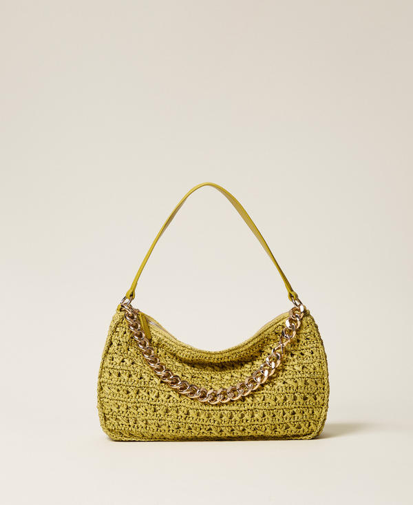 Large crocheted raffia Liliane bag