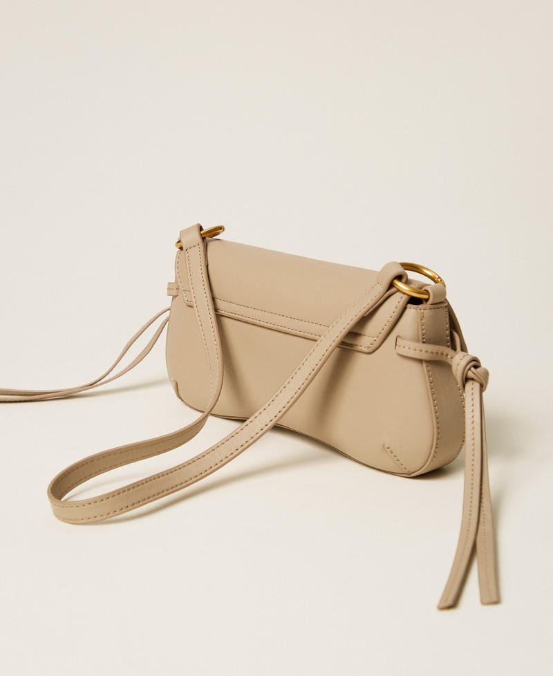Leather shoulder bag with flap "Dove" Beige Woman 262TB7171_12836_03