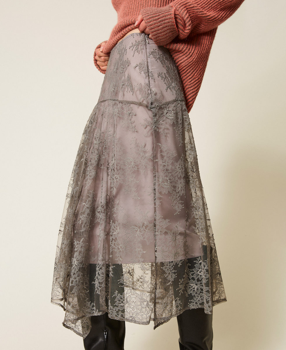 Jupe longue en dentelle Gris &laquo;&nbsp;Steel&nbsp;&raquo; Femme 252TF2112_12817_04