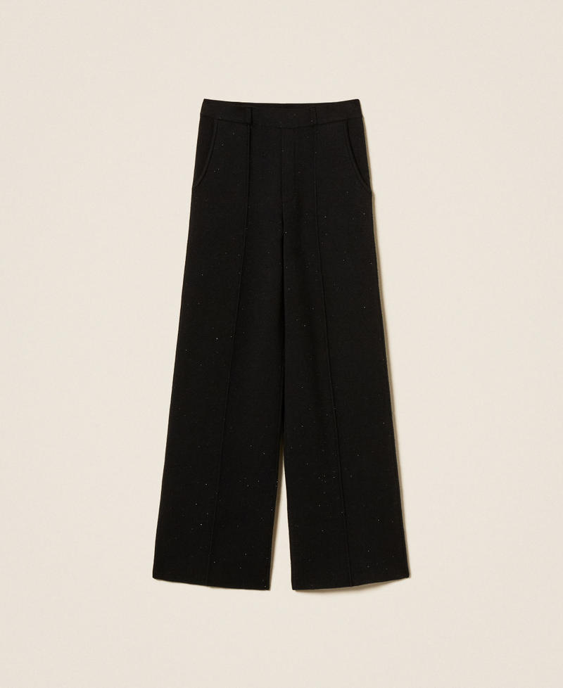 Pantaloni in maglia con paillettes Nero Donna 262LI3PBB_00006_S0