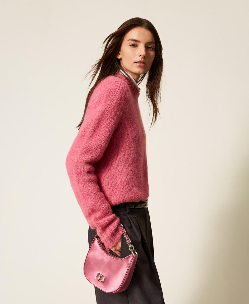 Borsa 'Croissant' in raso con strass Rose Mauve Donna 252TB7221_12615_T0