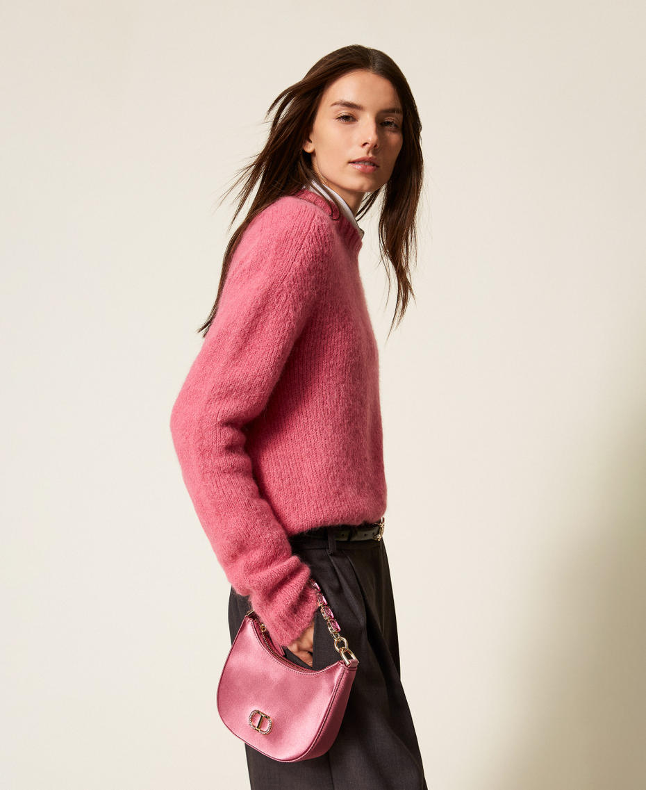 Borsa 'Croissant' in raso con strass Rose Mauve Donna 252TB7221_12615_T0