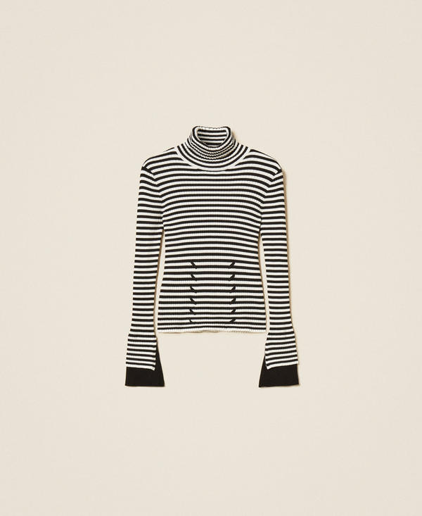 Pull col montant ray&eacute;