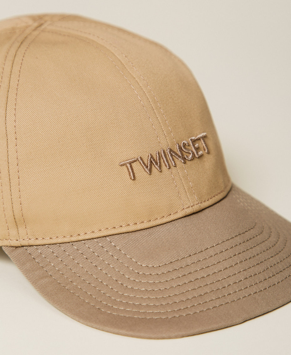 Gabardine baseball cap Two-tone Light/Dark Delicate Sand Woman 261TA4391_13351_02