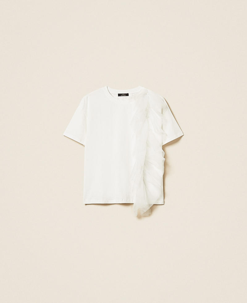 T-shirt regular avec tulle Off White Femme 261AP2165_00526_S0