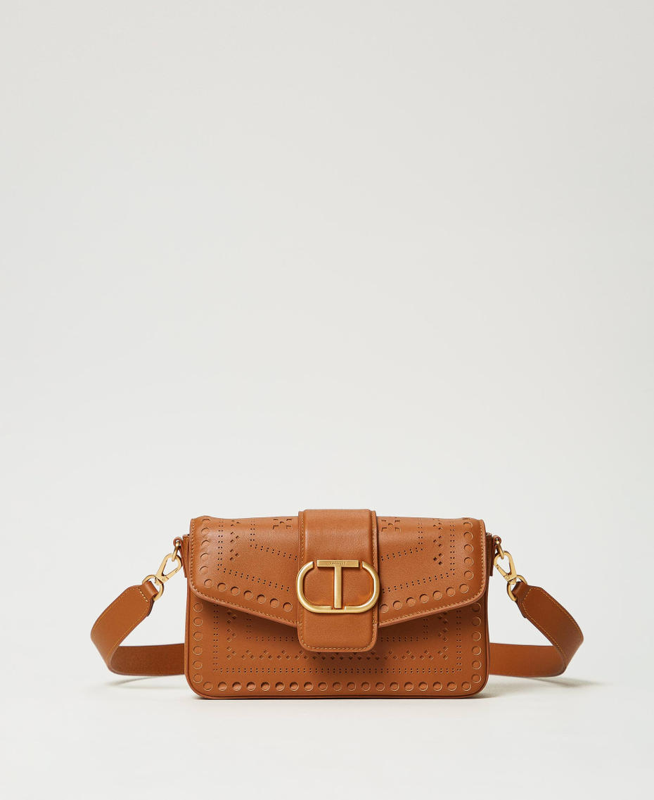 Borsa a tracolla ‘Amie’ in pelle traforata Cuoio Donna 251TD8230_00057_01