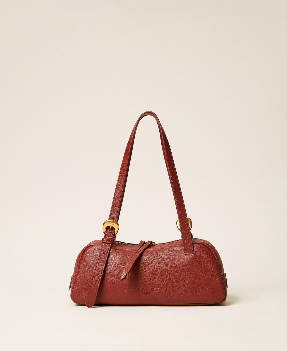 Bowling-Bag aus Leder mit verstellbarem Riemen "Cherry Wood-Braun" Frau 262TB7193_06501_01