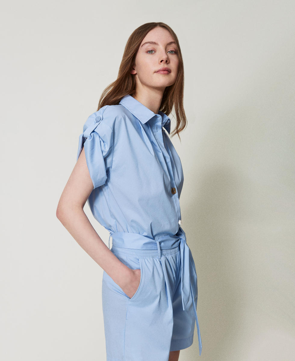 Camisa de popelina con botones Azul &laquo;Blue Topaz&raquo; Mujer 251LM2KFF_12106_02