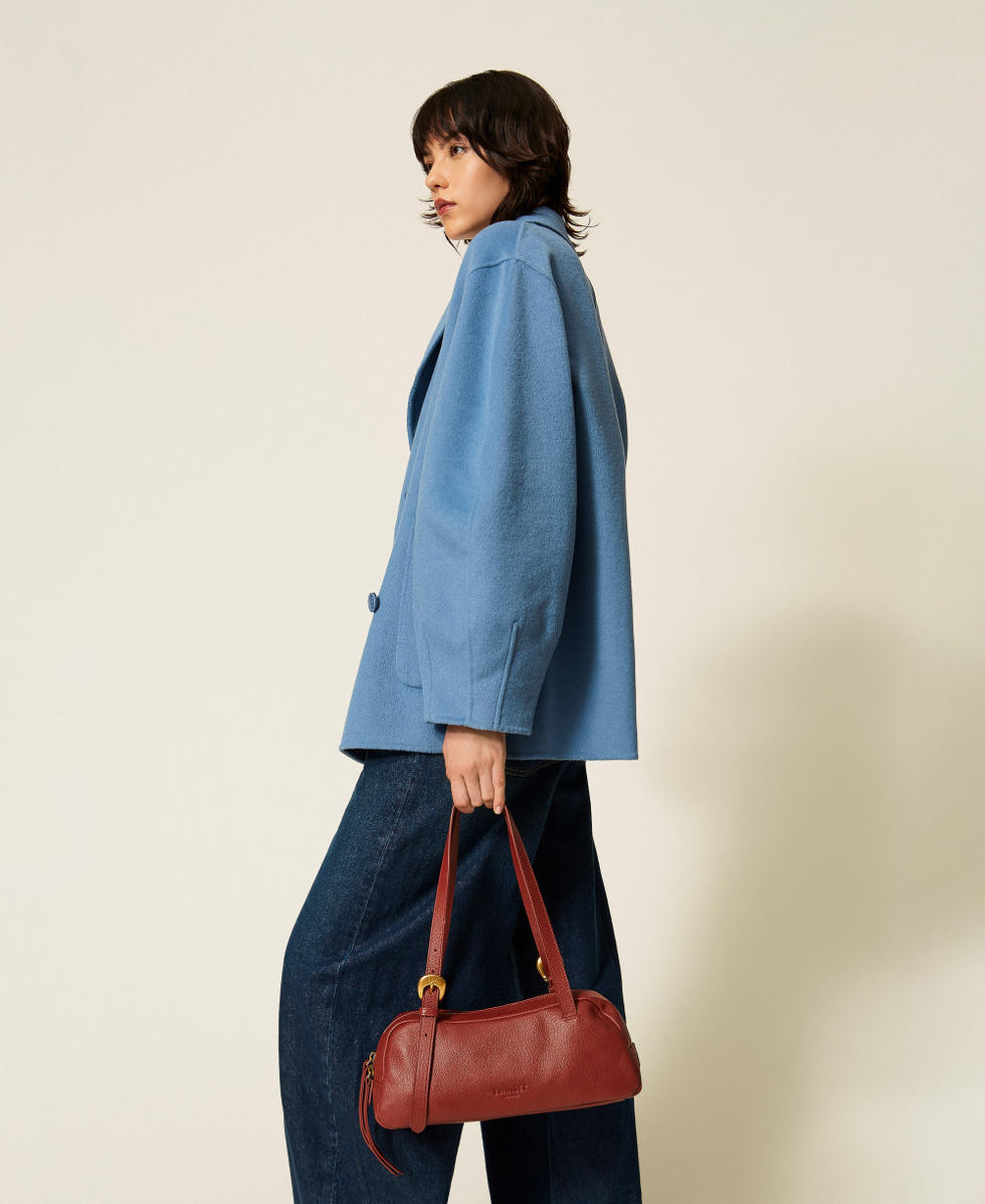 Bowling-Bag aus Leder mit verstellbarem Riemen "Cherry Wood-Braun" Frau 262TB7193_06501_A0