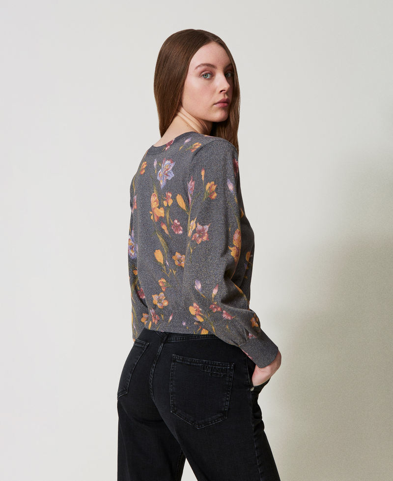 2-in-1-Pullover mit Blumenprint Print Iris Multicolor / Black Frau 251TP3650_12328_03