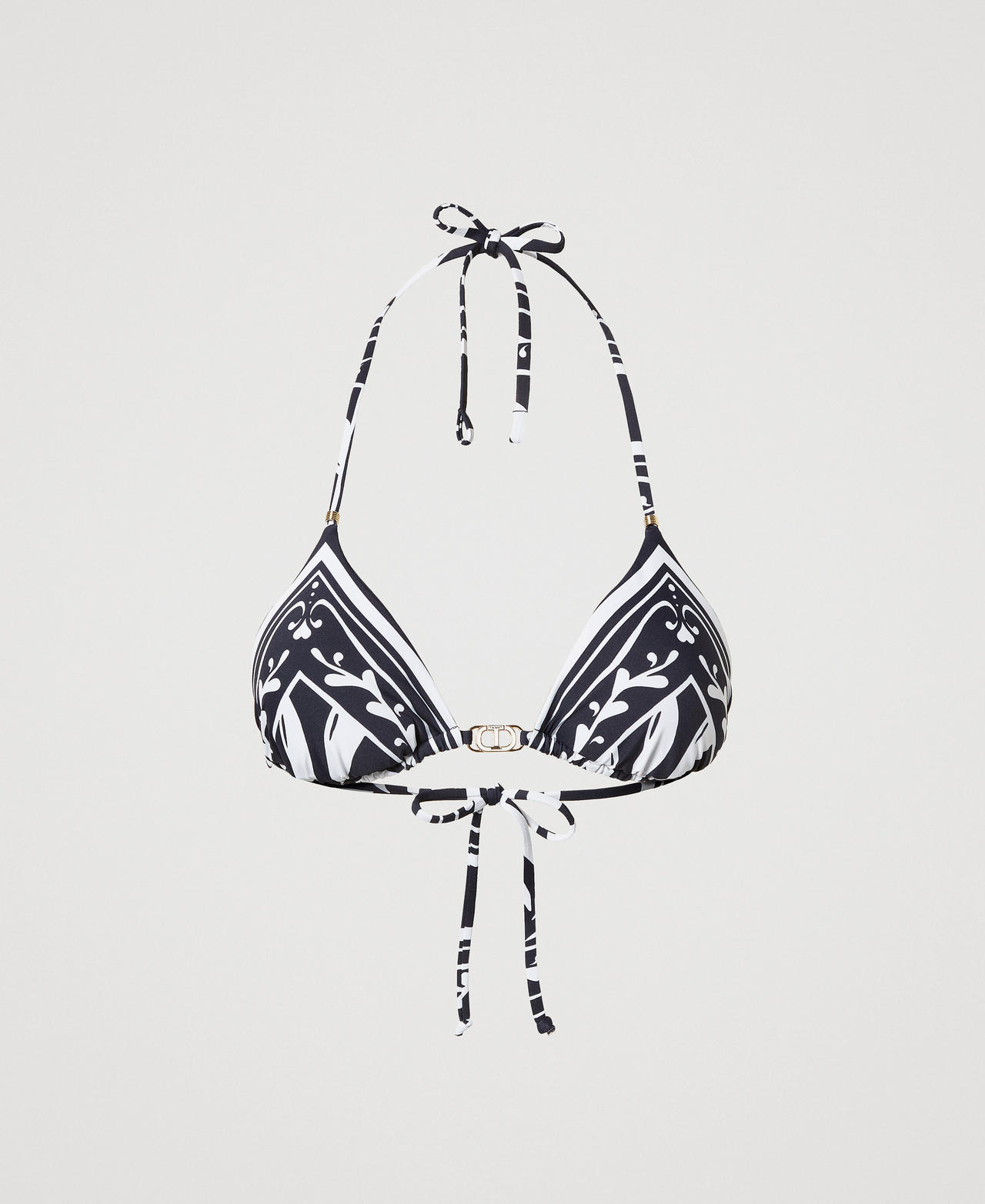 Triangle bikini top with a foulard print Classic Blue/Classic Blue Foulard Print Woman 251LMMX22_12489_0S