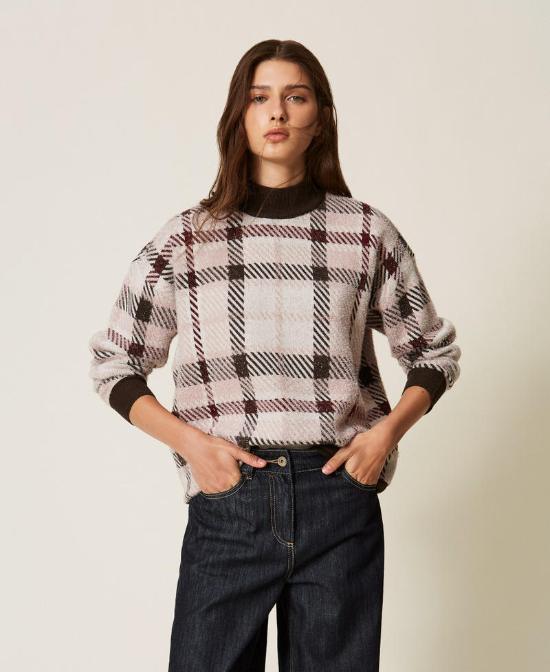 Jacquard-Pullover mit Karomuster Jacquard-Karomuster Frau 262LI3UAA_13921_01