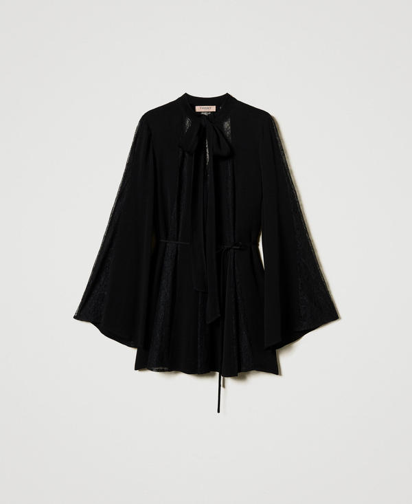 Tunica in crêpe con pizzo