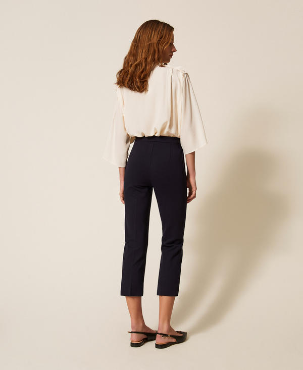 Cigarette trousers with d&eacute;cor
