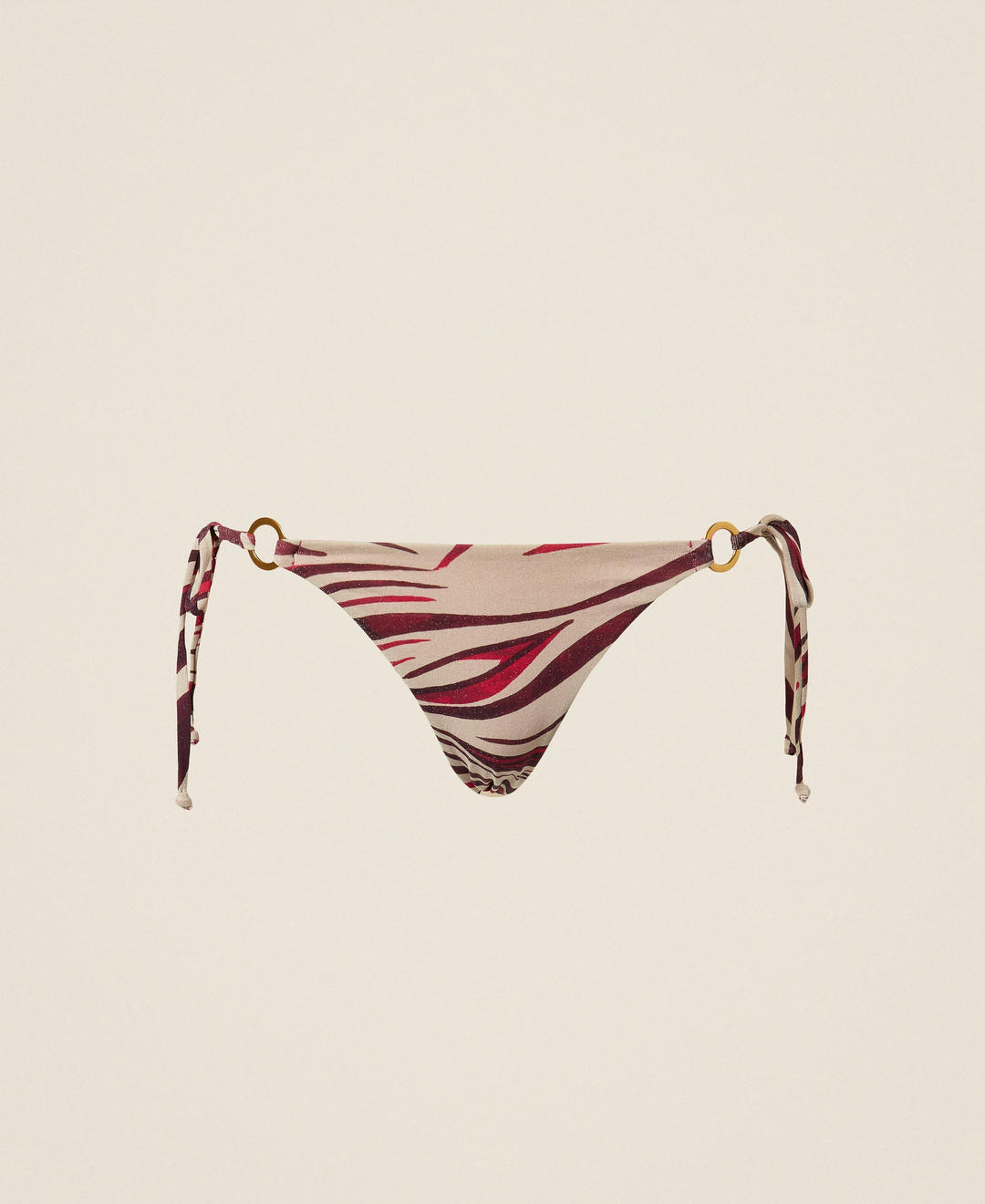 Slip brésilien de bain avec lacets et imprimé