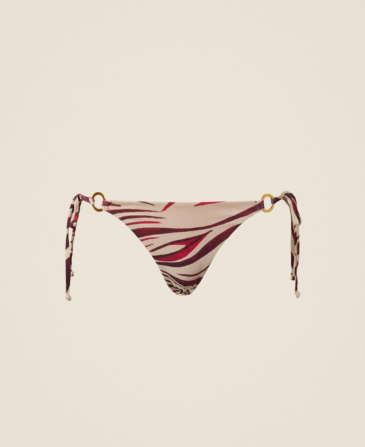 Slip brésilien de bain avec lacets et imprimé