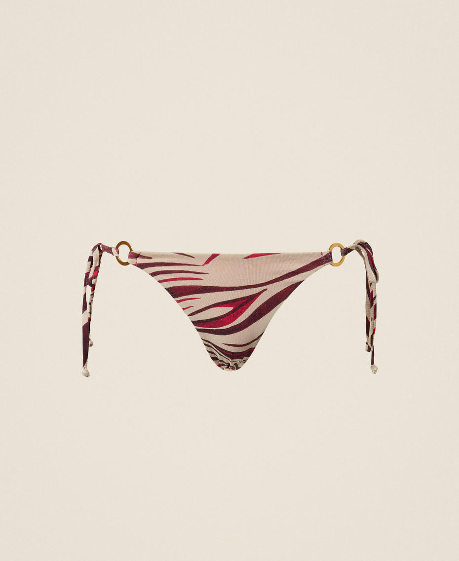 Brasiliana da bagno con lacci e stampa Stampa Zebra Multicolor Fuchsia Donna 261LBMF78_13213_S0
