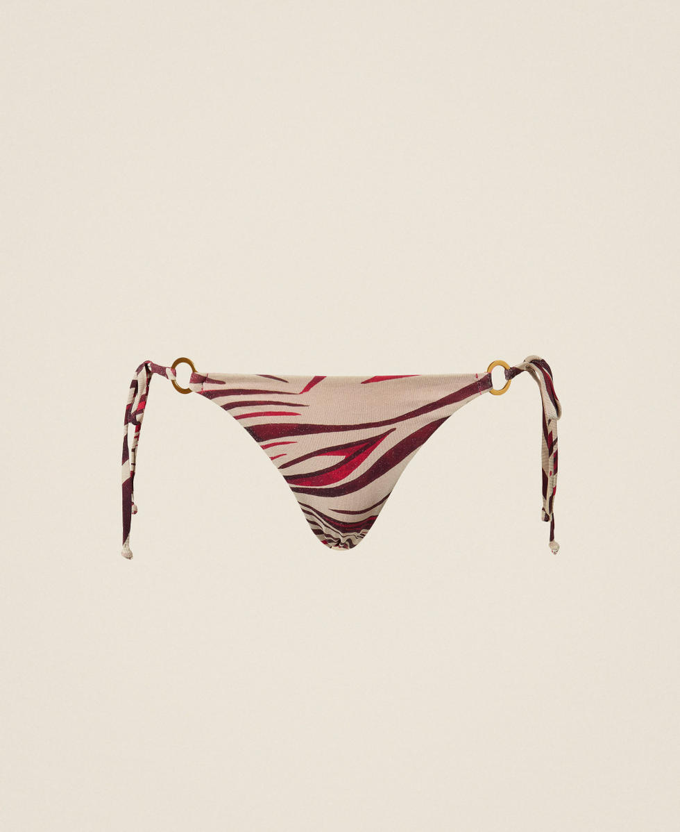 Brazilian bikini briefs with ties and print