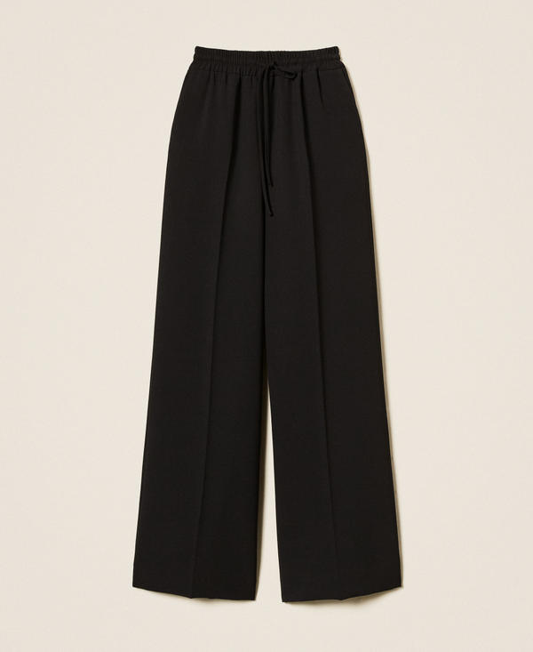 Широкие брюки из крепа на кулиске