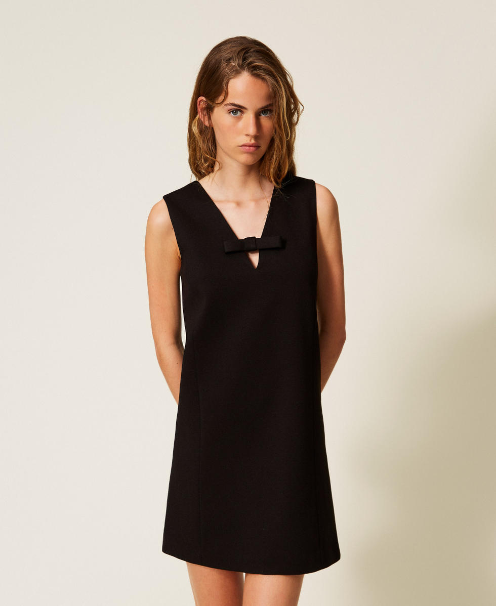 Abito corto con fiocco Nero Donna 252AP2105_00006_01