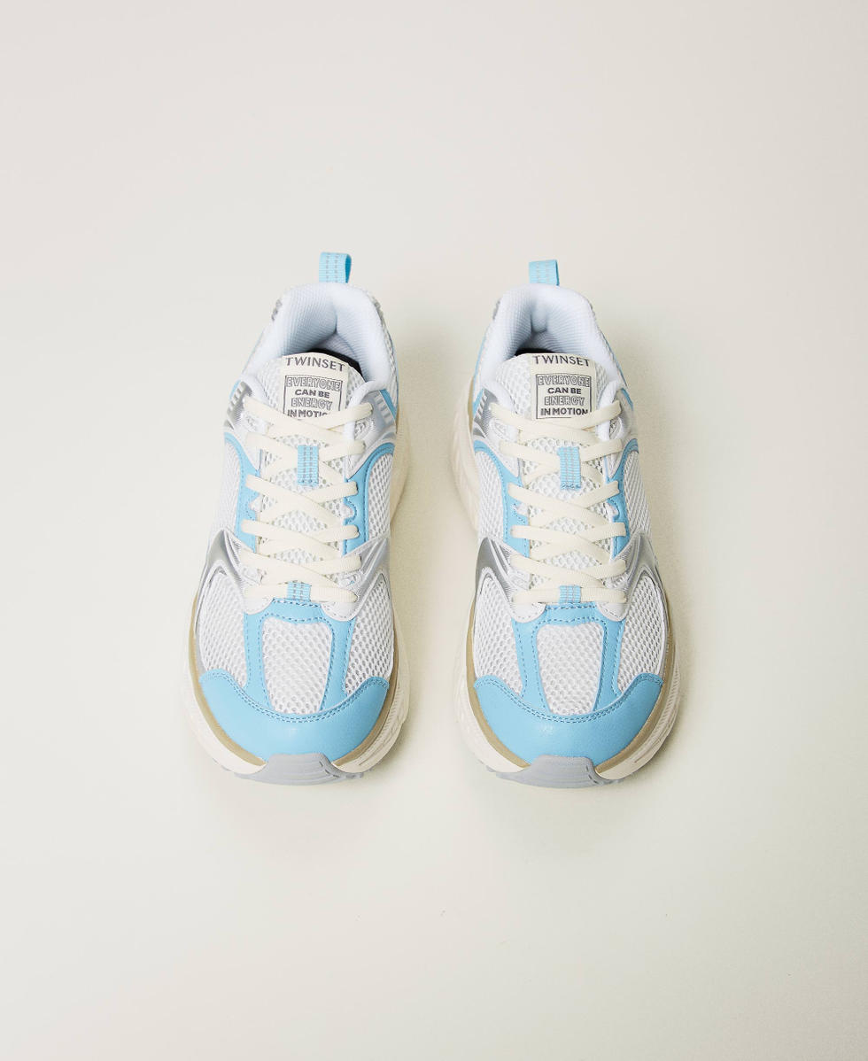 Fessura running trainers Two-tone Optical White/Airy Blue Woman 251TCP030_12159_04