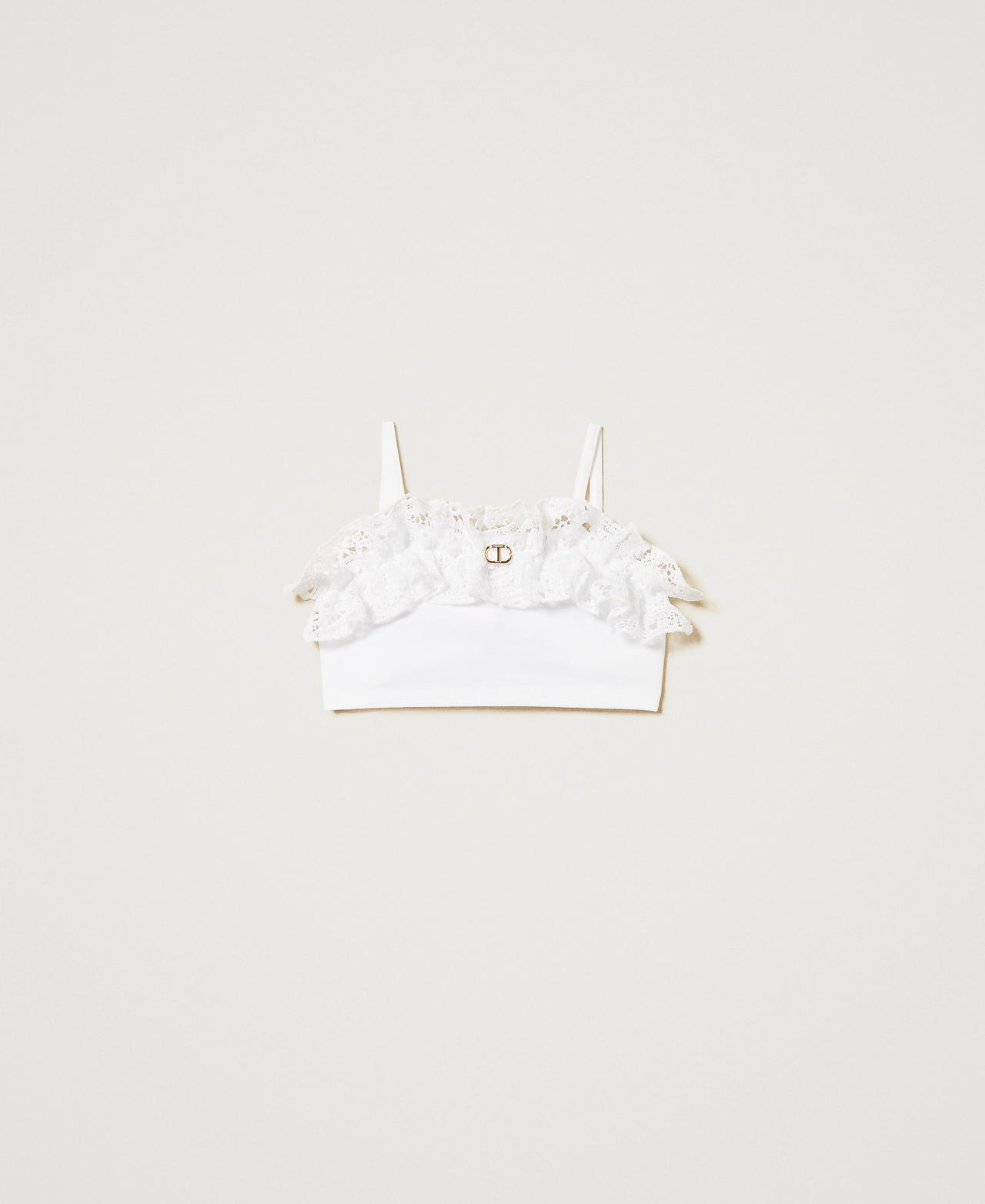 Cropped macramé lace top "Ice" White Girl 251GJ2QR5_00808_0S