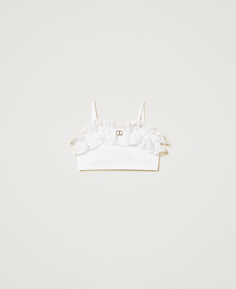 Cropped macramé lace top "Ice" White Girl 251GJ2QR5_00808_0S