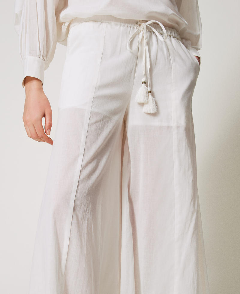 Muslin palazzo trousers Sugar White Woman 251LM2PCC_00632_04