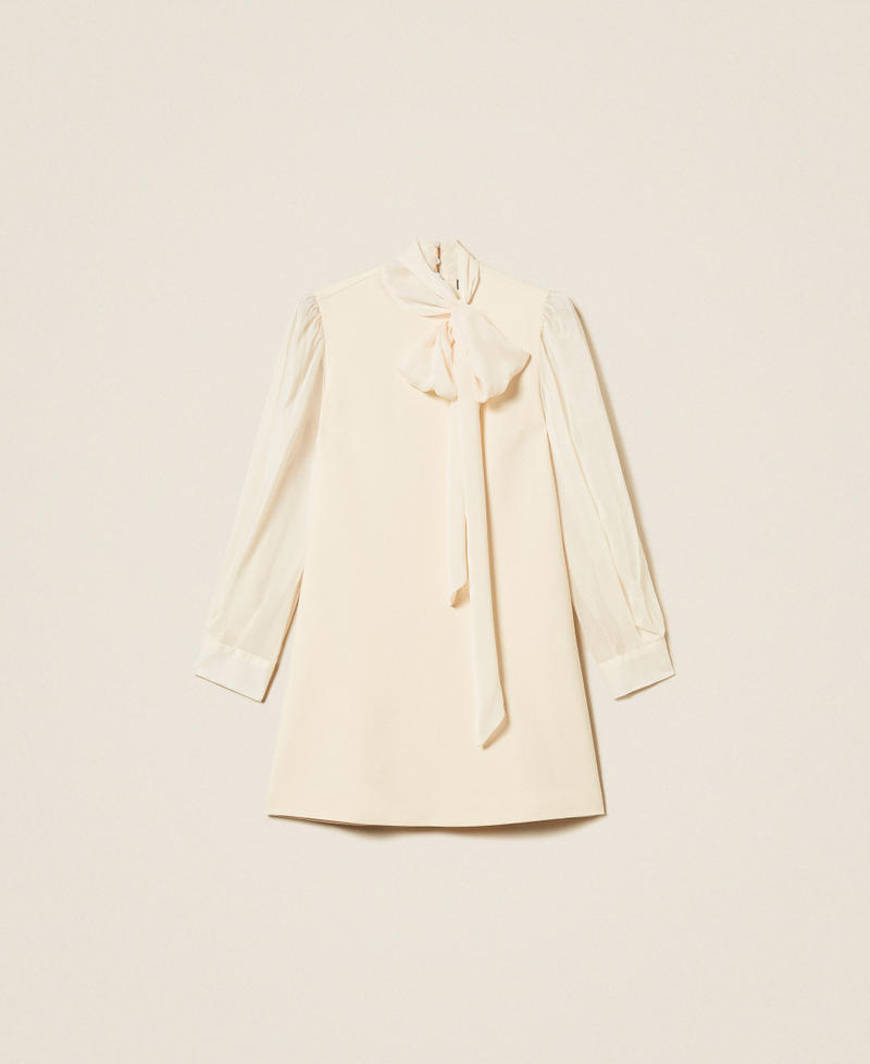 Short dress with sash neck Crystal Sand Beige Woman 252AT2211_12610_S0