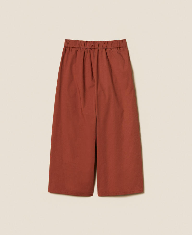 Cropped poplin trousers Dark Root Brown Girl 261GJ2019_13120_S1