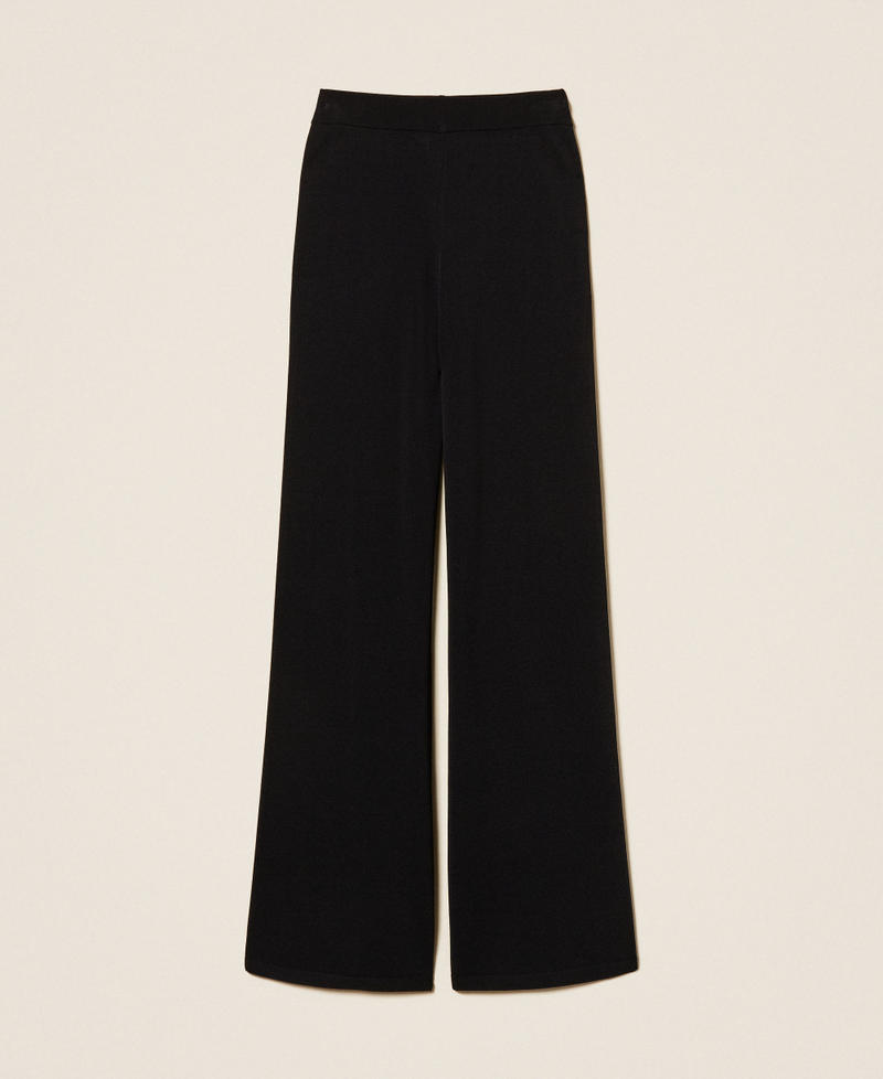 Pantaloni in maglia a palazzo Nero Donna 262TP3540_00006_S0