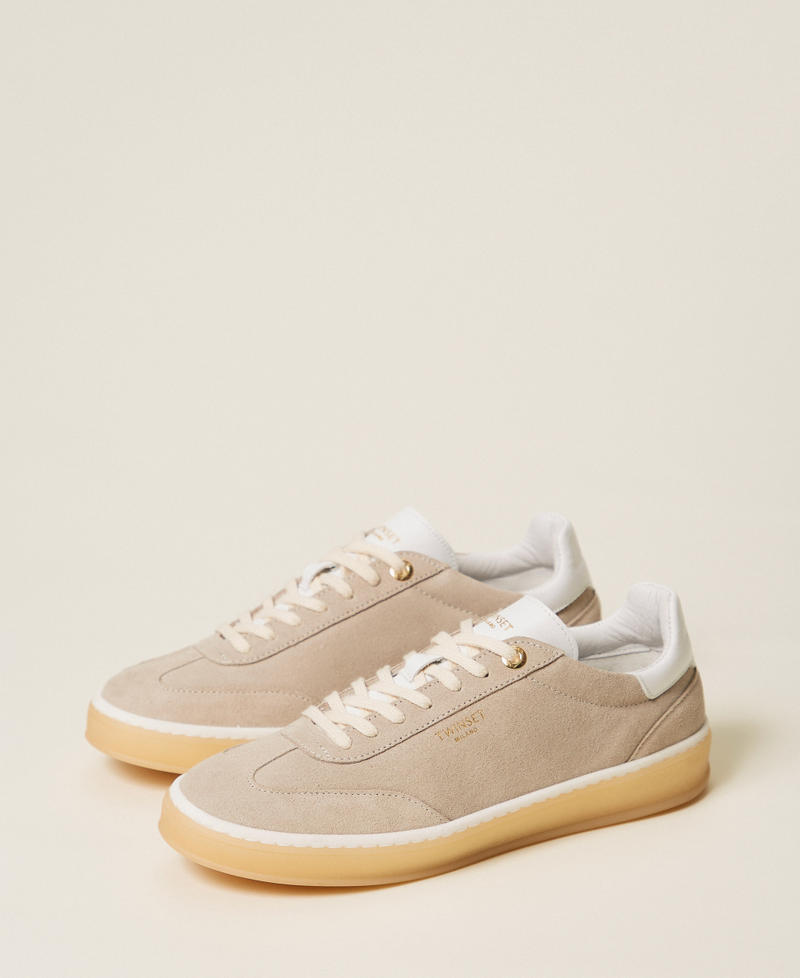 Suede trainers "Parchment" Beige Woman 252TCP026_07222_02