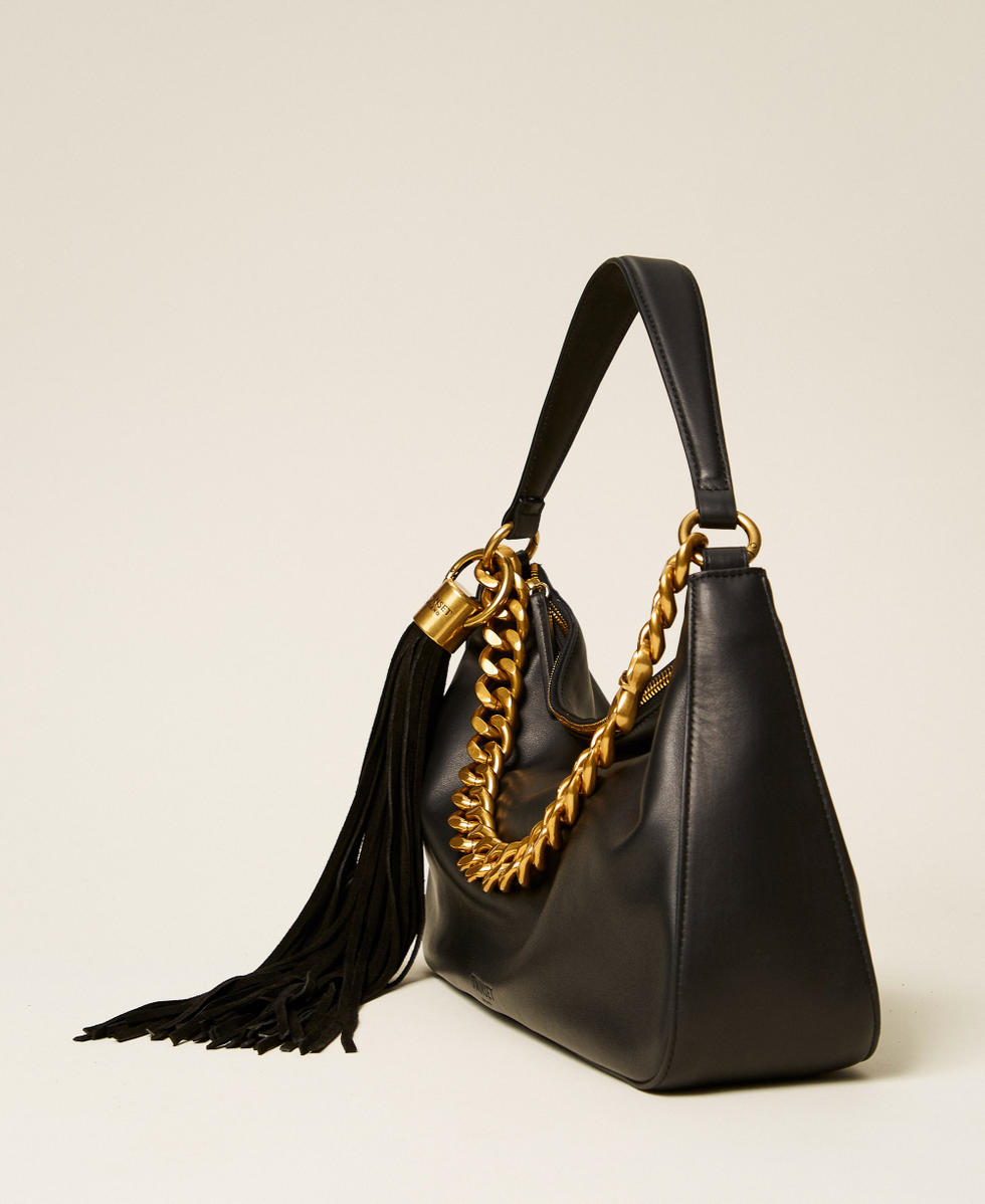 Borsa Liliane grande in pelle con charm Nero Donna 262TB7207_00006_02