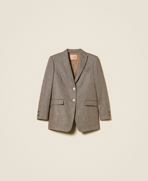 Wool blend blazer with lurex