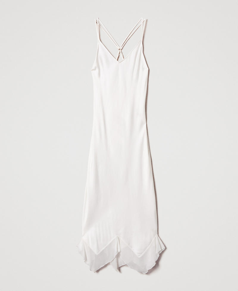 Long satin slip Antique White Woman 251LL2MFF_00245_S0
