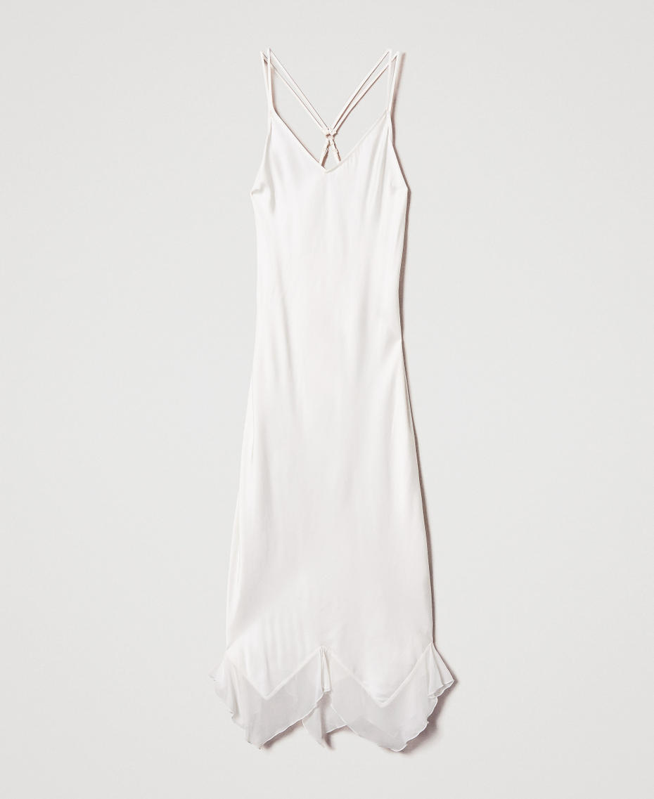 Long satin slip Antique White Woman 251LL2MFF_00245_S0
