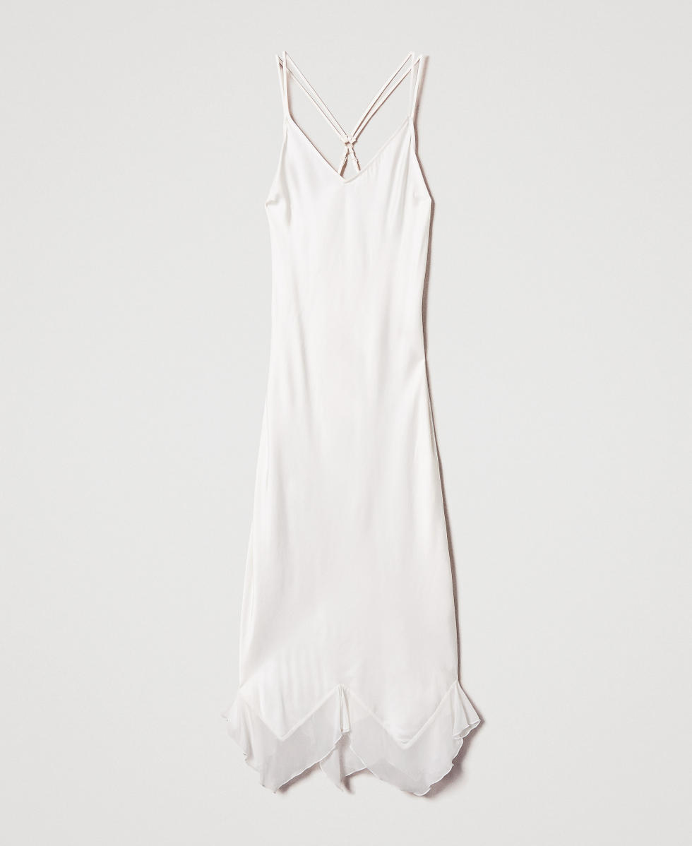 Sottoveste lunga in raso Bianco Antique White Donna 251LL2MFF_00245_S0