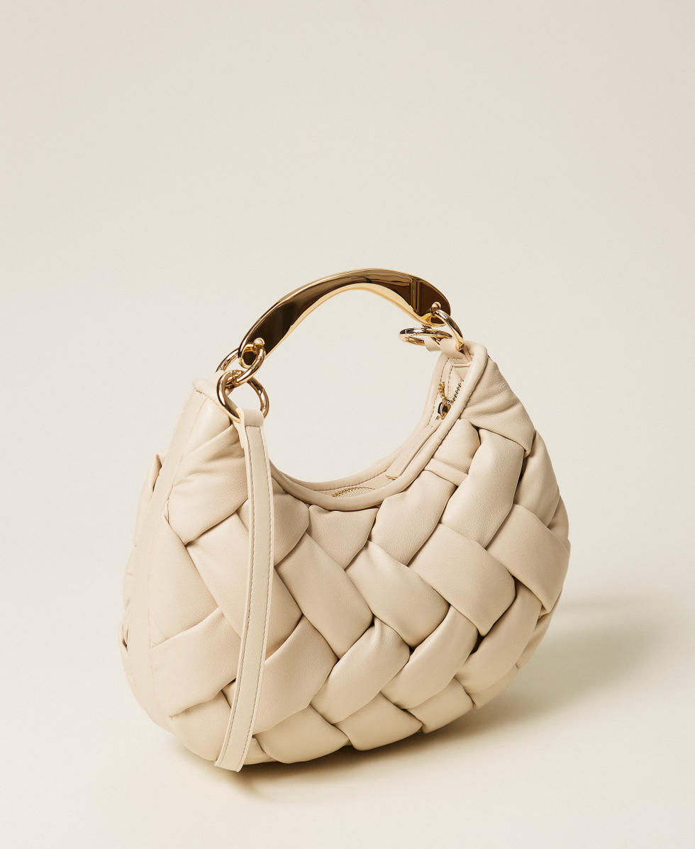 Handgeflochtene Tasche "Croissant" "Parchment"-Beige Frau 261TB7370_07222_03