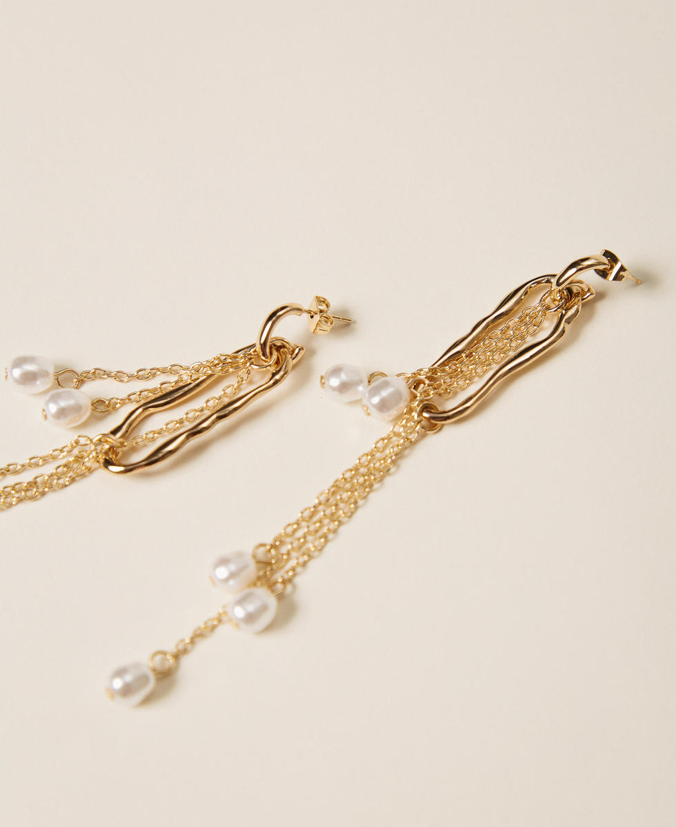 Earrings with hoops and pearls New Gold Woman 262TA4022_10630_02
