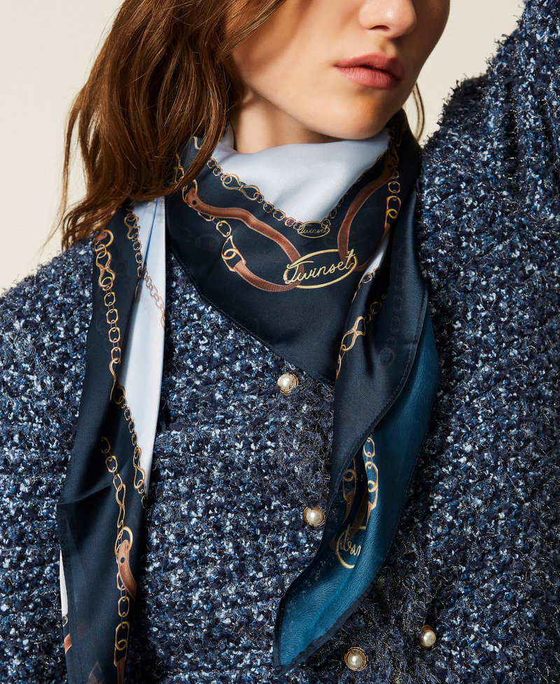 Foulard mit Kettenprint Print Chains Blue Jasmine Frau 261TA4400_13278_T0