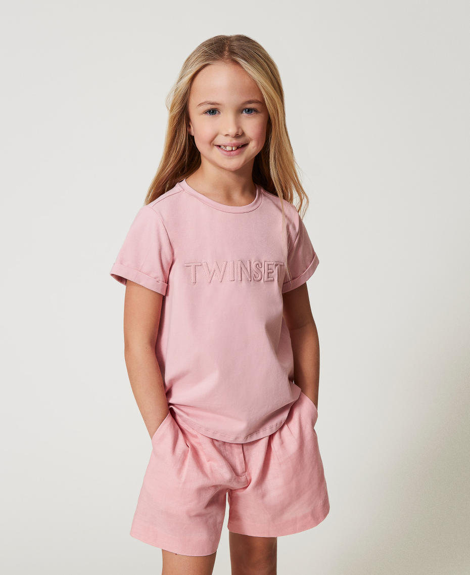 T-shirt with embossed logo Sweet Rose Girl 251GJ2534_00533_01
