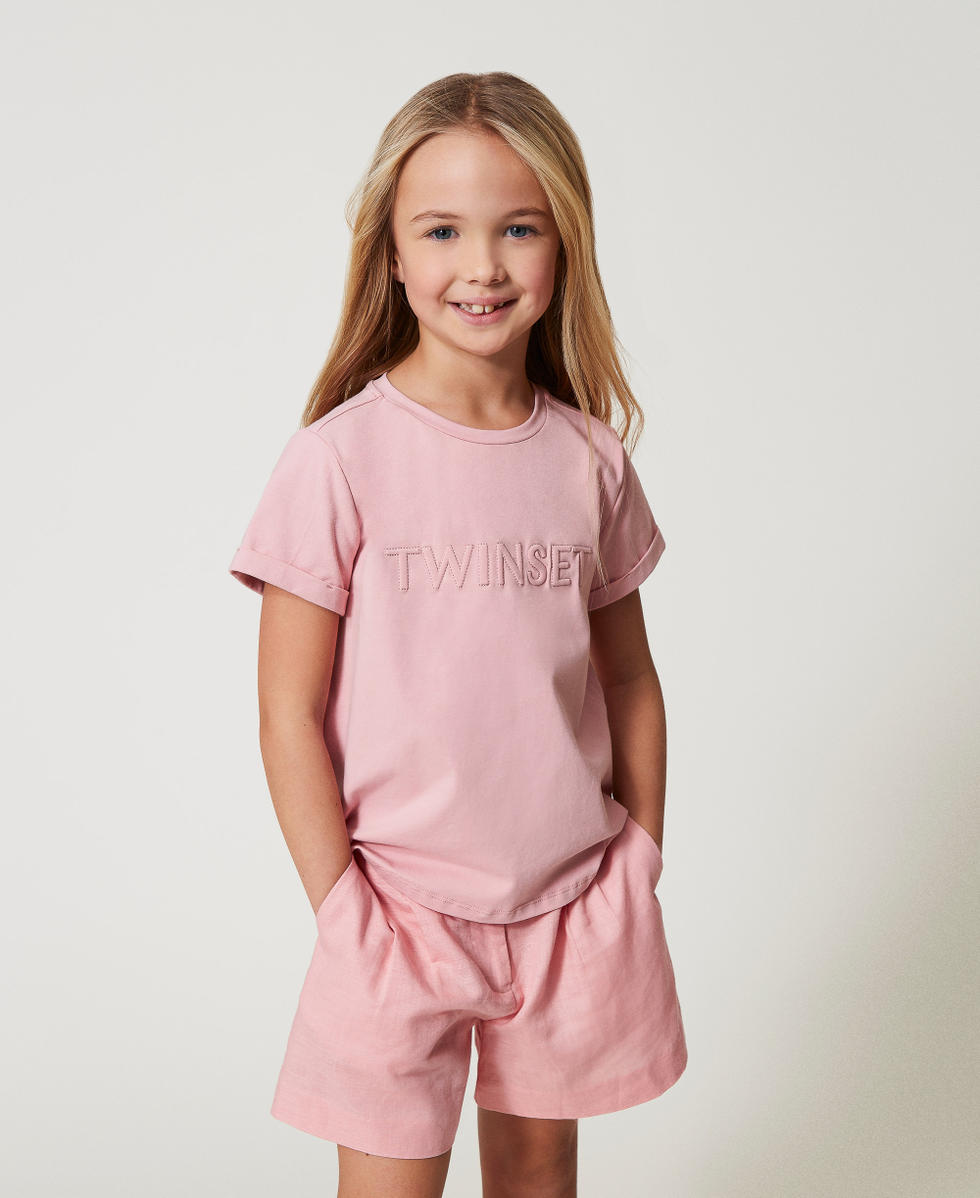 T-shirt avec logo en relief Sweet Rose Fille 251GJ2534_00533_01