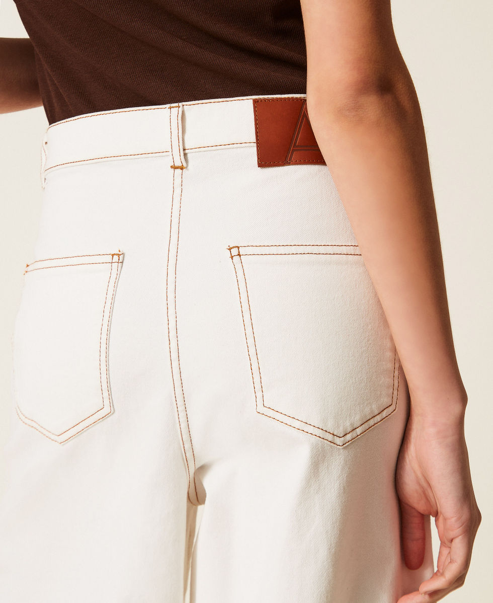 Organic cotton bull wide leg trousers Milk Woman 261AP2384_12577_04