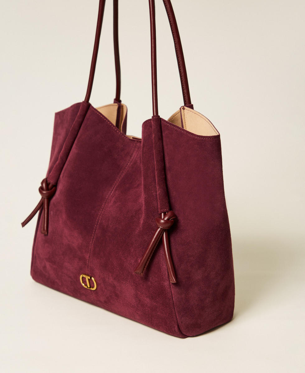 Borsa shopper in suede con nodi Viola "Winetasting" Donna 252TD8350_05609_02