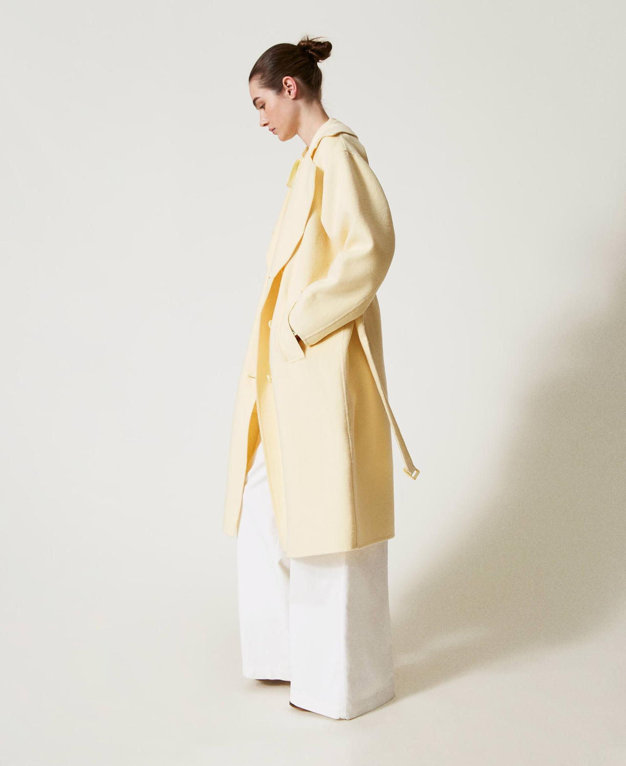 Doubled wool blend cloth coat Vanilla Woman 251TP2232_12143_02