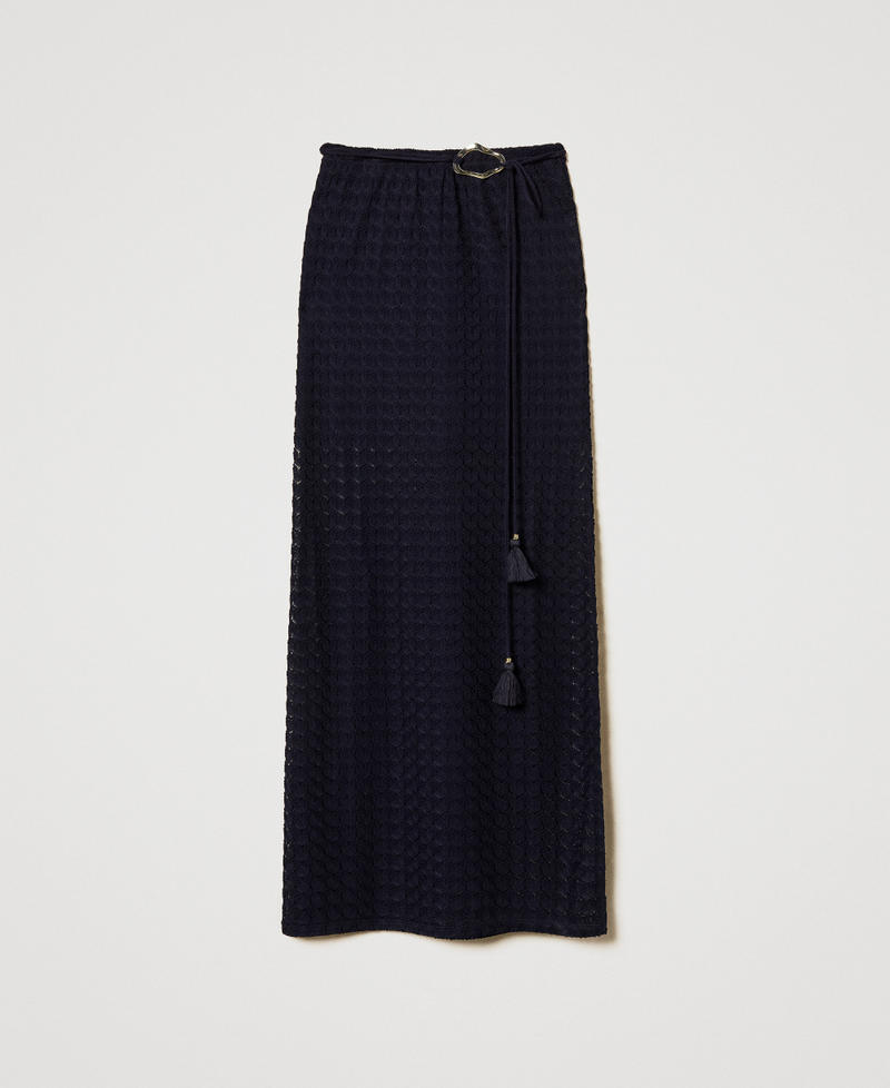 Midi-H&auml;kelrock Klassisches Blau Frau 251LM2HBB_11956_S0