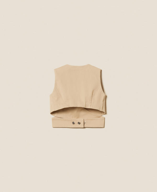 Cropped bull denim top